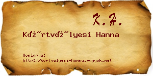 Körtvélyesi Hanna névjegykártya